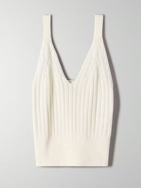 Aritzia Wilfred Suzette white knit tank top